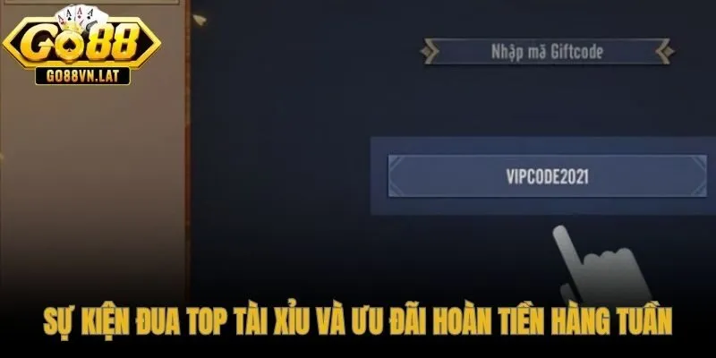Đua top Tài Xỉu GO88 với giải thưởng cao nhất lên đến 80 triệu VNĐ
